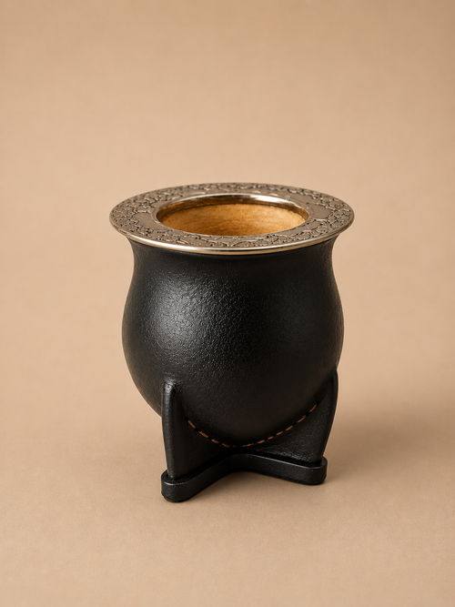 Mate Camionero de cuero y alpaca